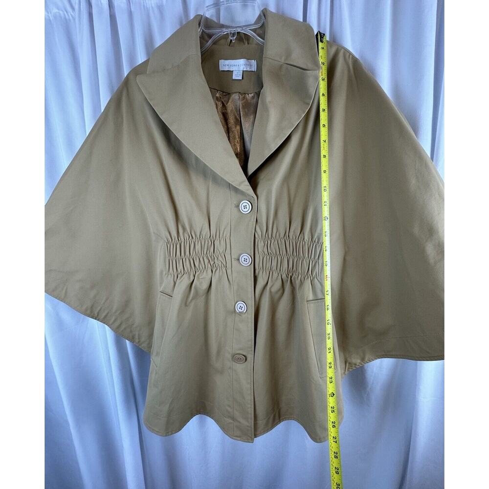 New York & Co Cape Tan M academia Preppy fantasy professional outdoor 63-16 - Picture 13 of 16